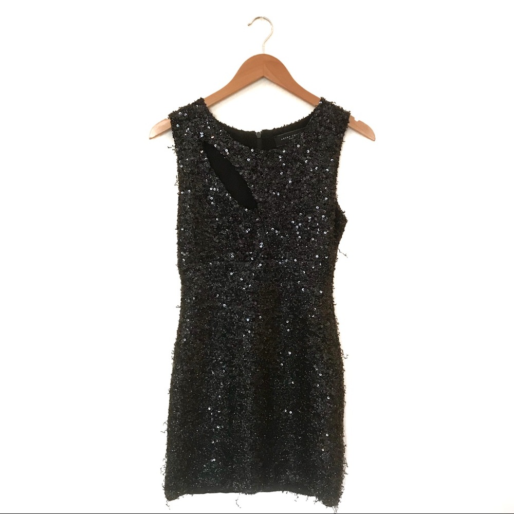 Black Sequin Dress with Cutout - Akita Chicago NYE